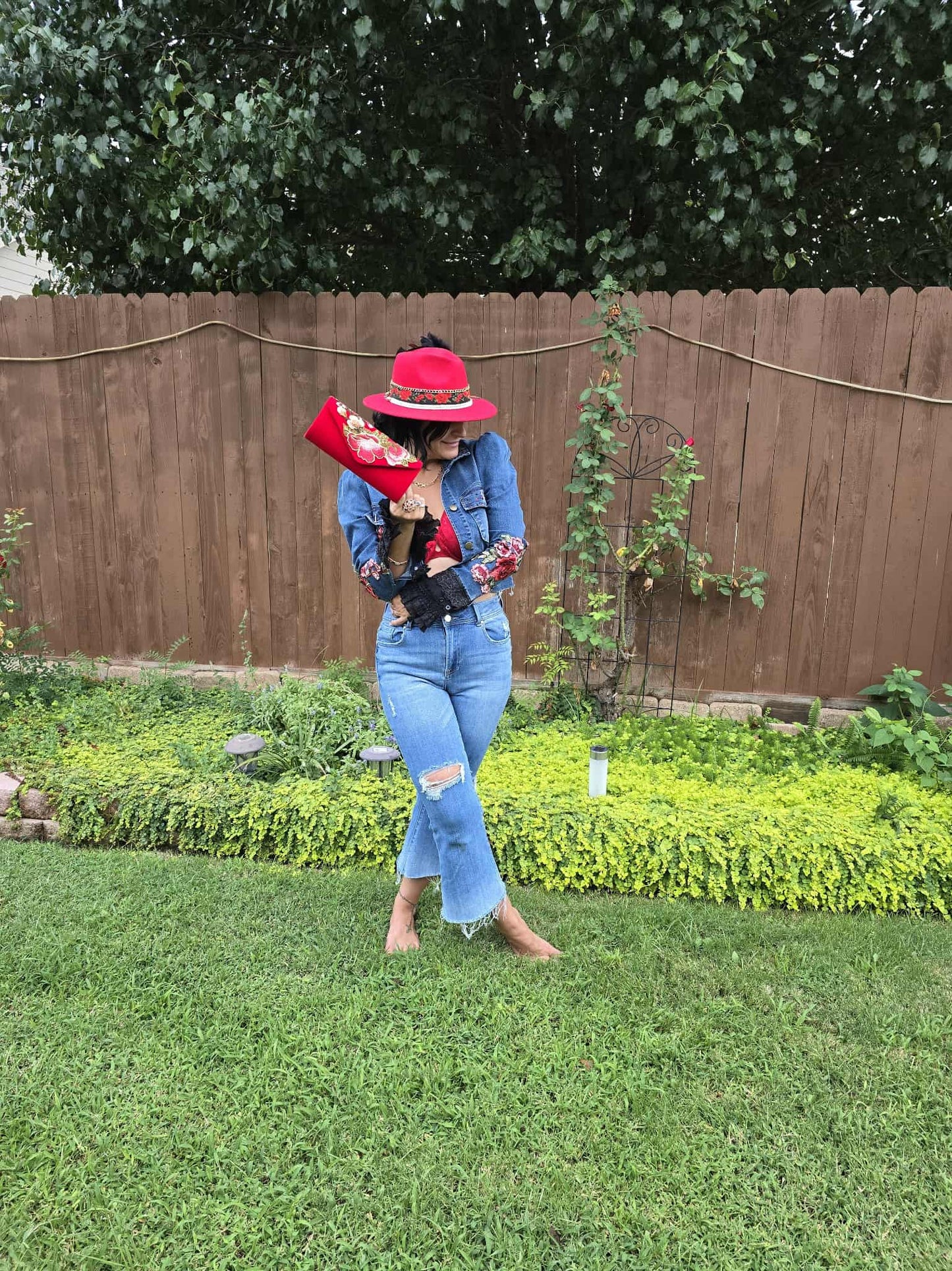 Gypsy Wanderer Denim Jacket – Boho Lace, Puff Sleeves & Western Embroidery