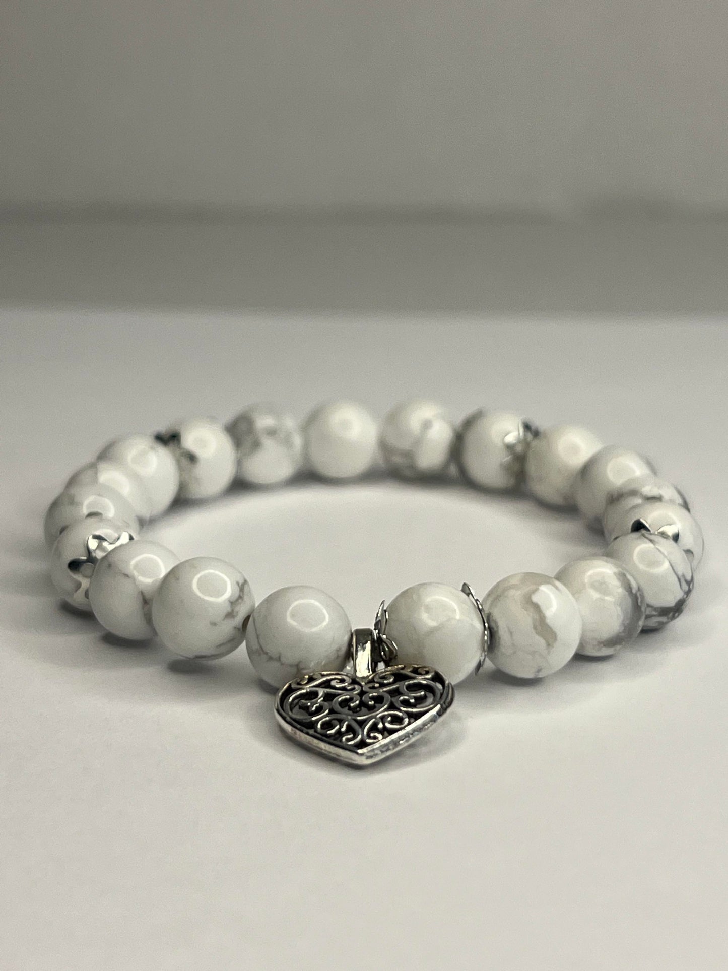 Howlite with steel heart