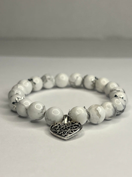 Howlite with steel heart