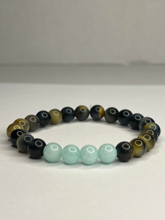 Tiger eye with Turquoise Quartz