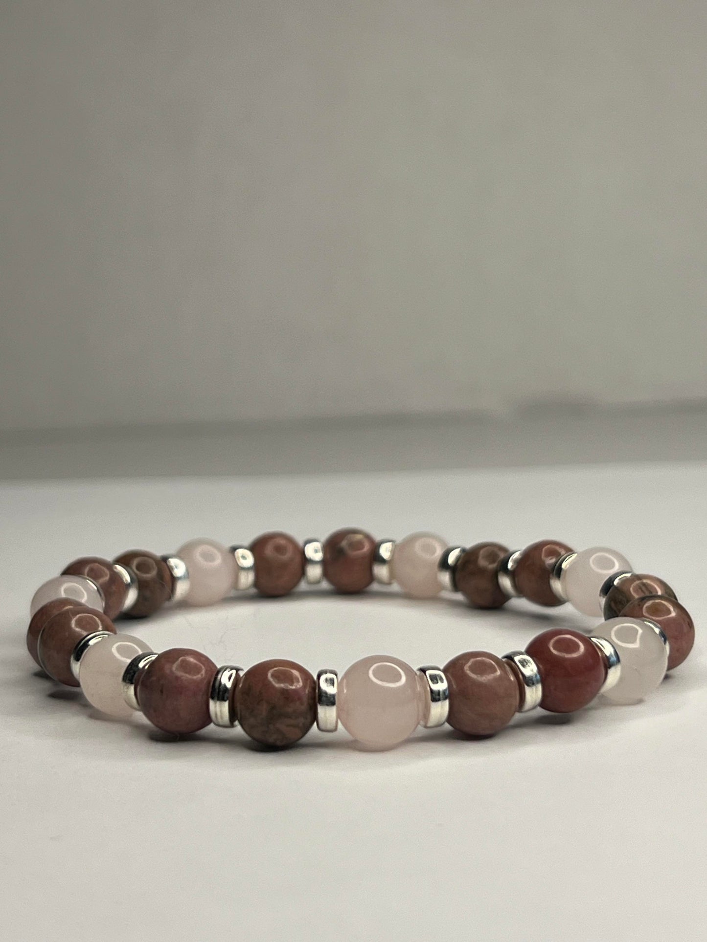 Rose Quartz with Chrysanthemum stones and Steel