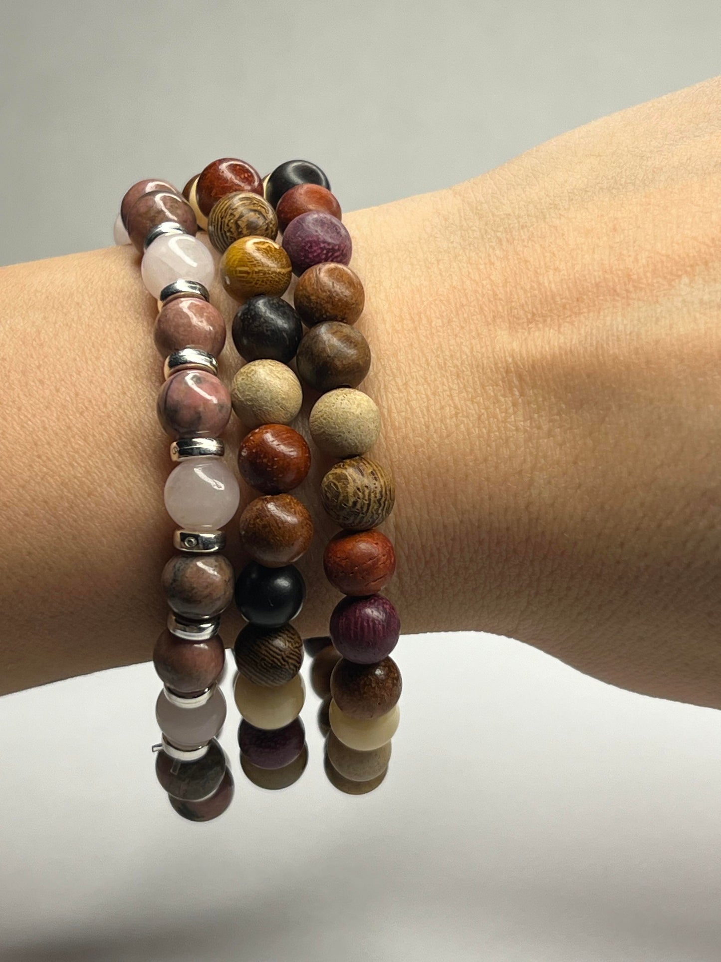 Rose Quartz with Chrysanthemum stones and Steel