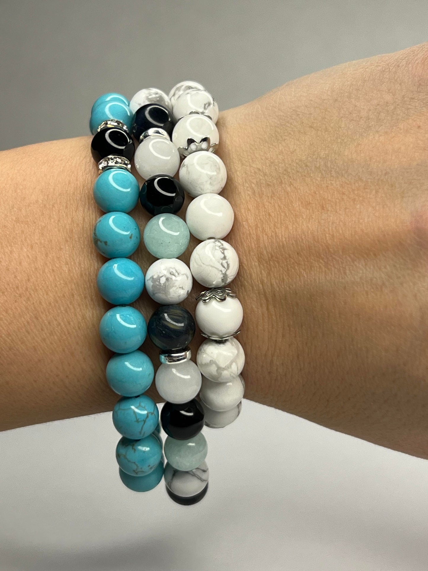 Howlite with steel heart