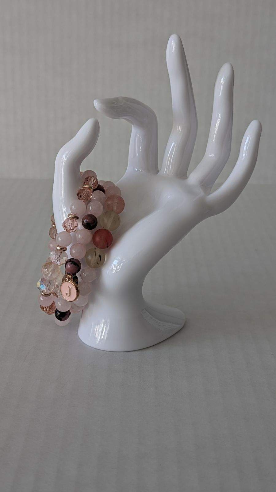Rose Quartz with Chrysanthemum stones with Charm