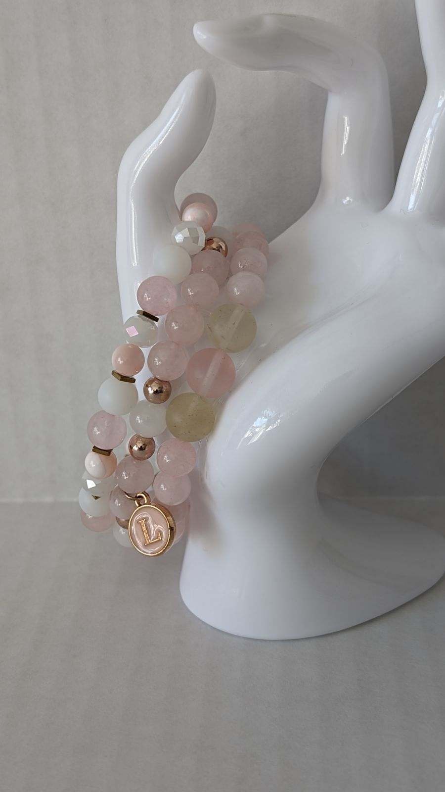 Rose Quartz, Moonstone, Rhodonite, Magnetic Crystals, and Gold Squares