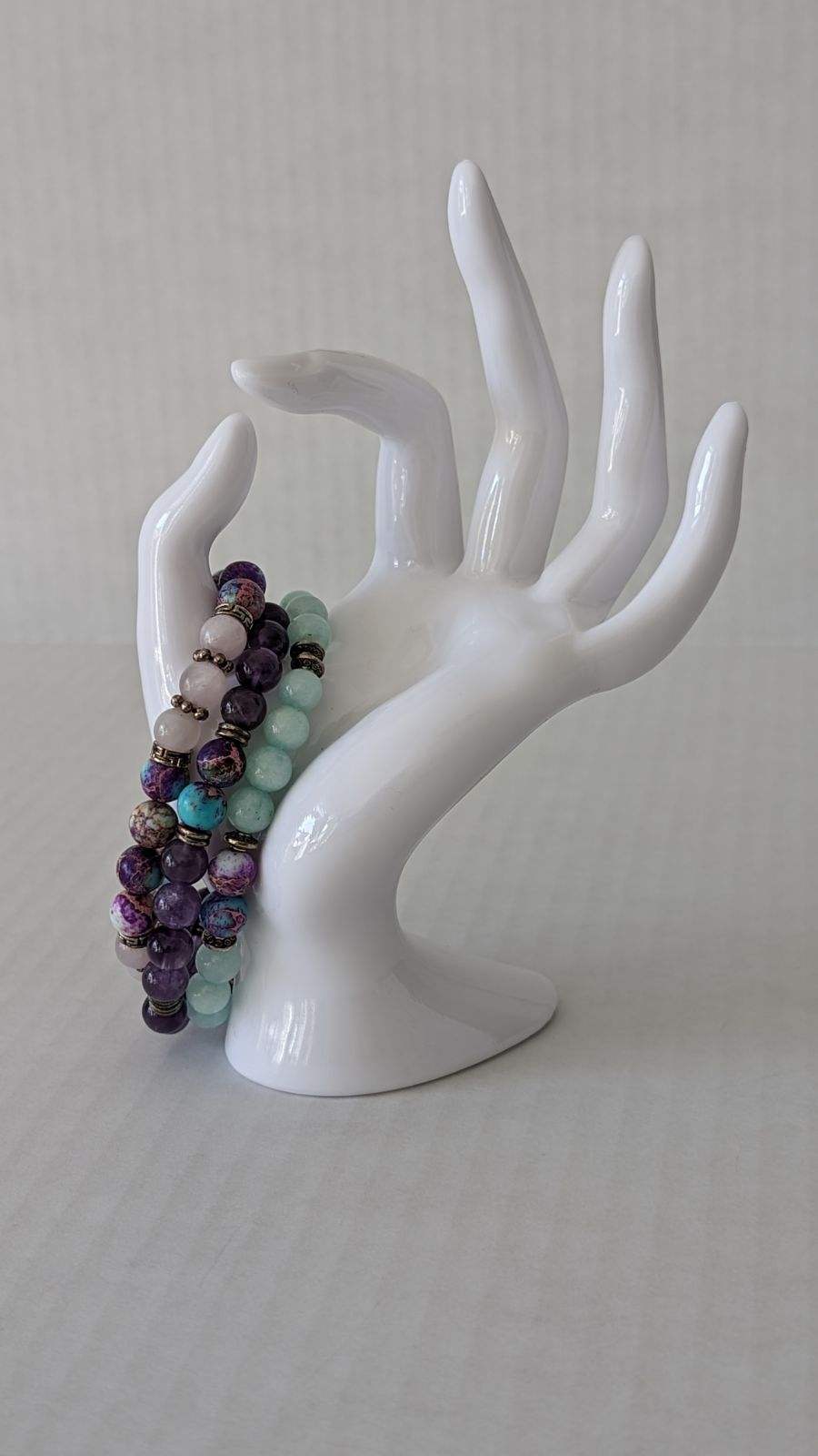 Purple Tourmaline and Amethyst with silver steel