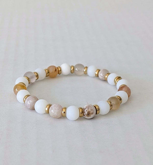 Moonstone, Citrine, Picture Jasper, and Gold