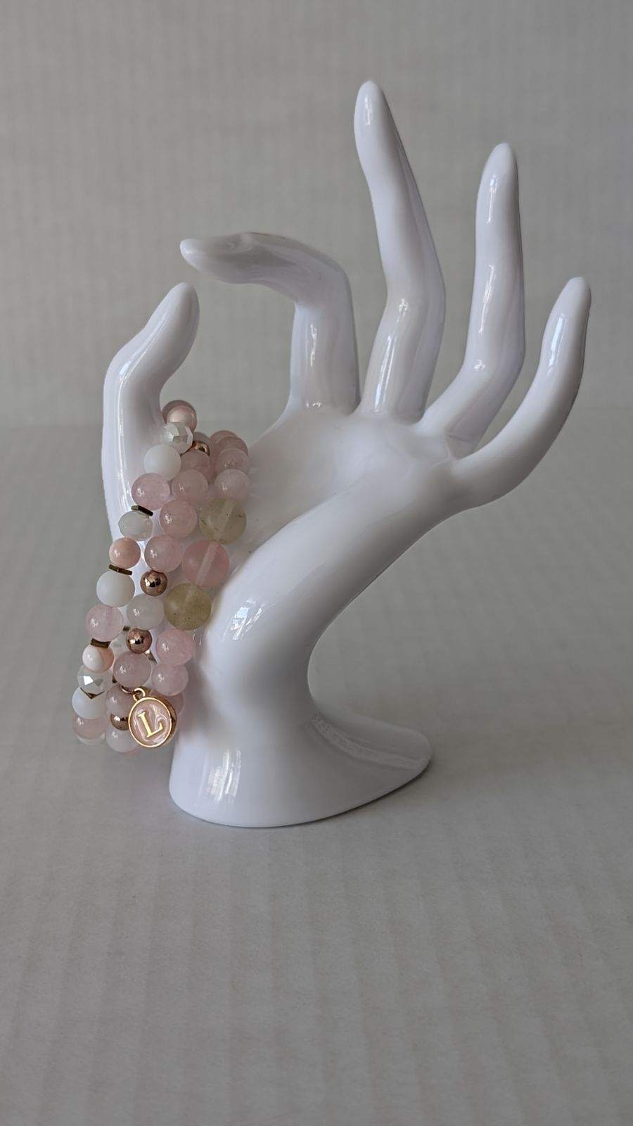 Rose Quartz, Moonstone, Rhodonite, Magnetic Crystals, and Gold Squares