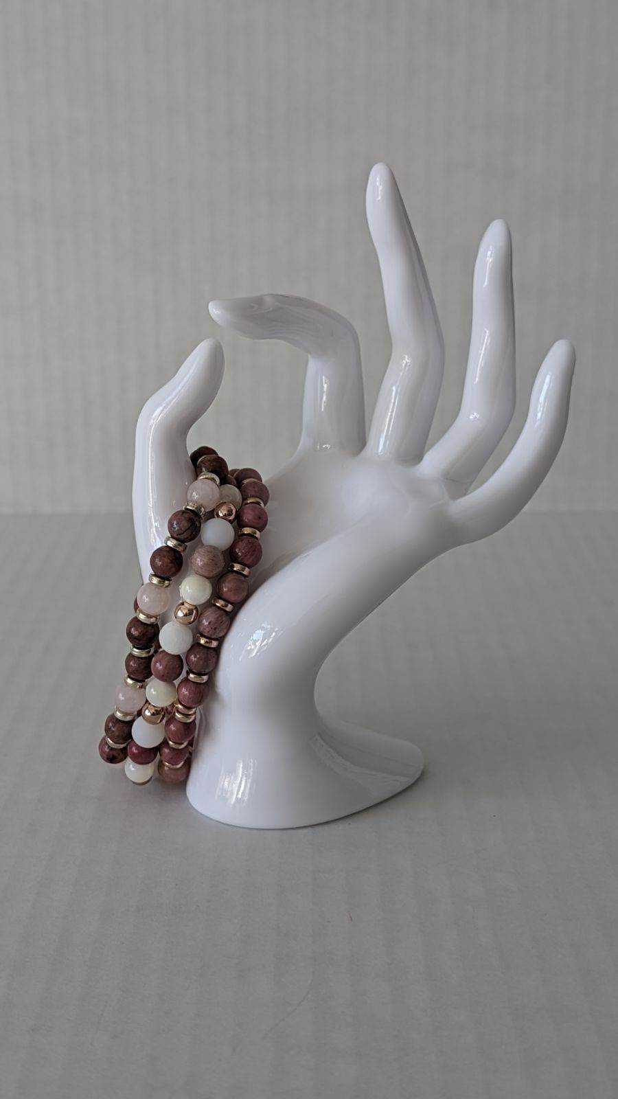 Rose Quartz with Chrysanthemum stones and Steel