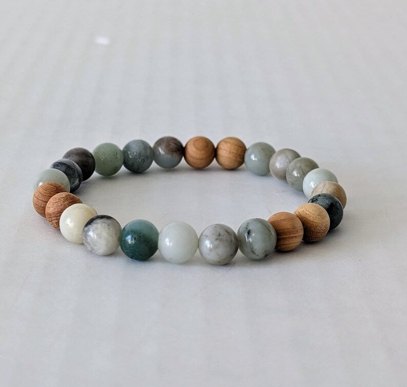 Indian Agate and Jasper with Wood