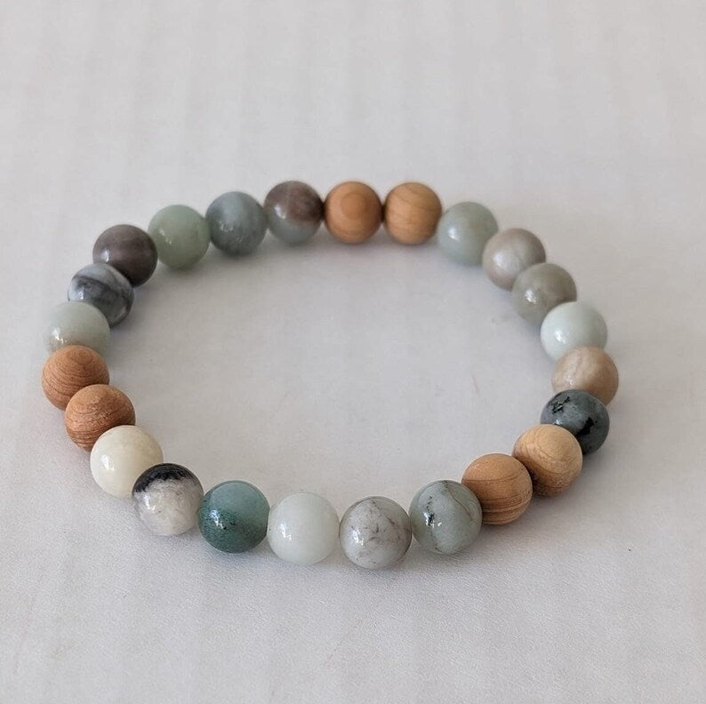 Indian Agate and Jasper with Wood