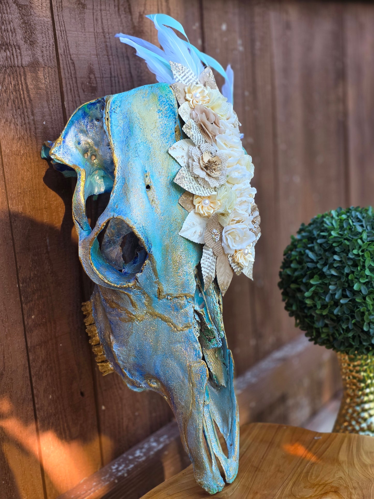 ✨ Hand-Painted & Bedazzled Authentic Cow Skull Wall Decor ✨