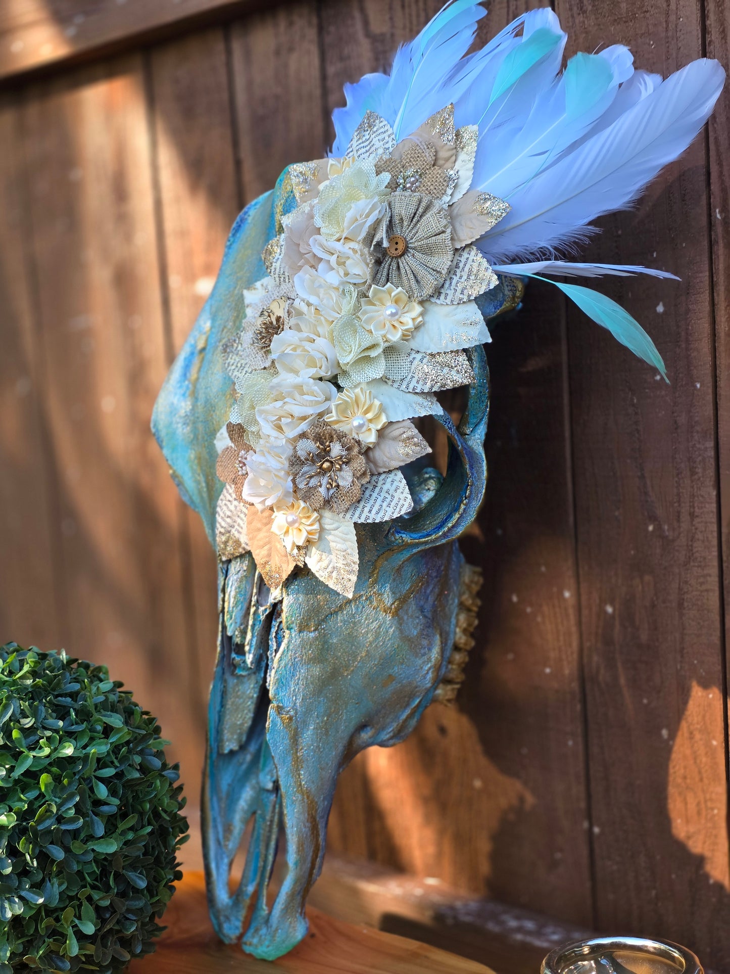 ✨ Hand-Painted & Bedazzled Authentic Cow Skull Wall Decor ✨