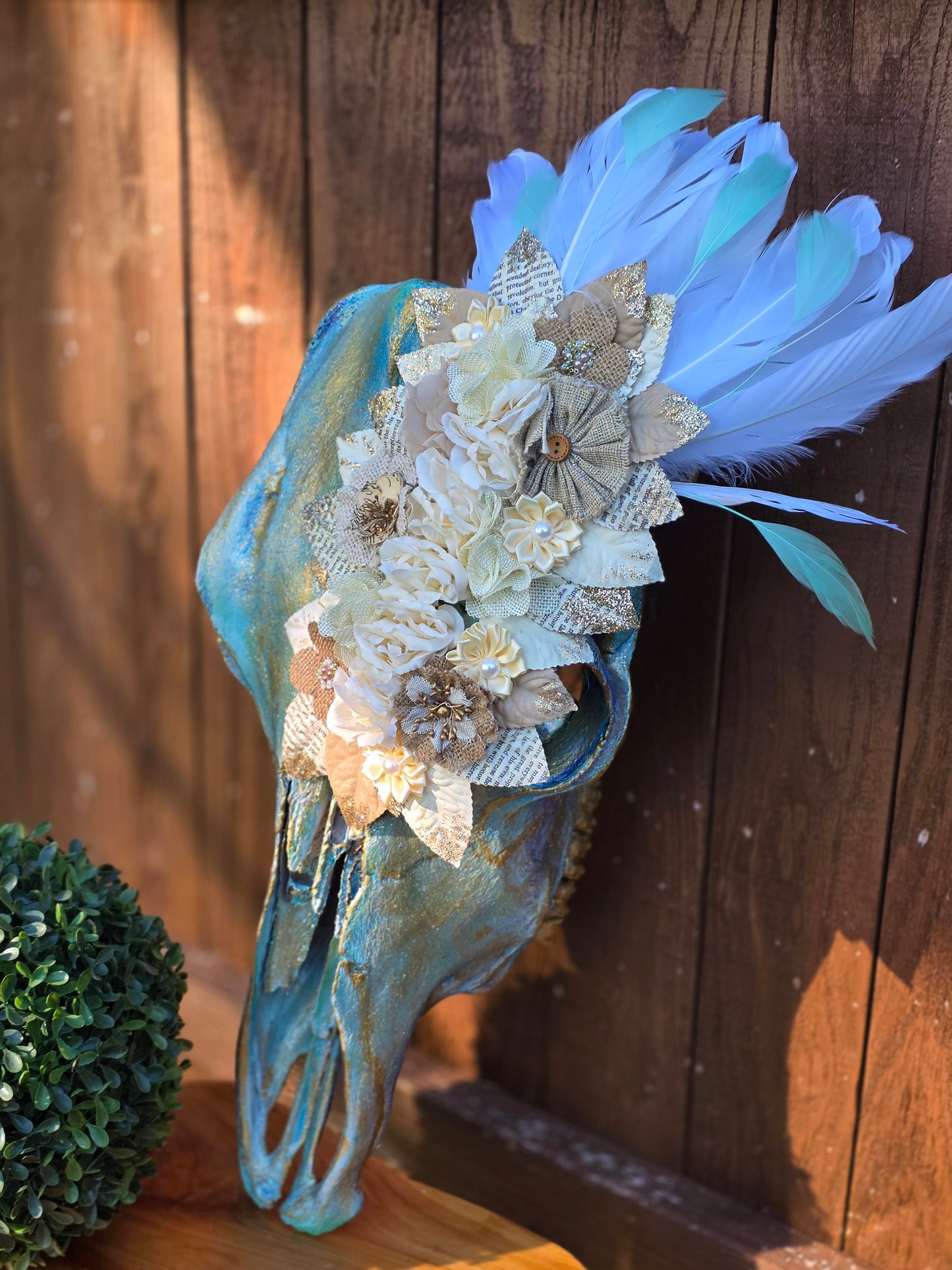 ✨ Hand-Painted & Bedazzled Authentic Cow Skull Wall Decor ✨