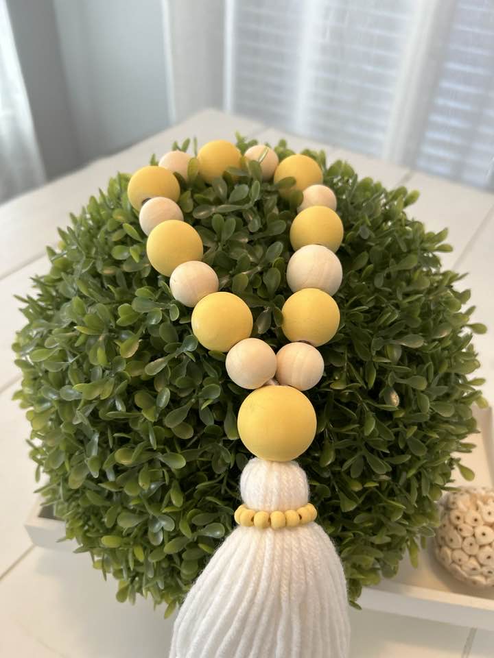 Yellow Wood Beads Loop