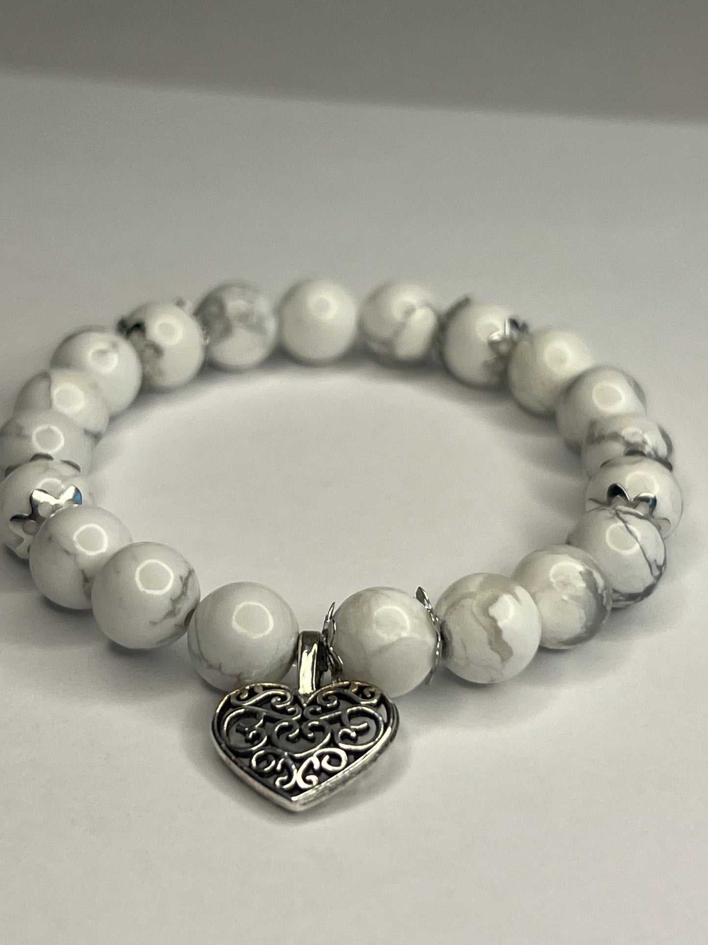 Howlite with steel heart