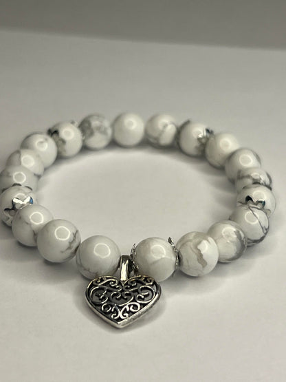 Howlite with steel heart