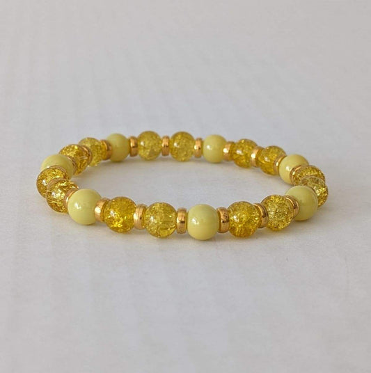 Calcite stone with Yellow Crystal, and Golden Steel