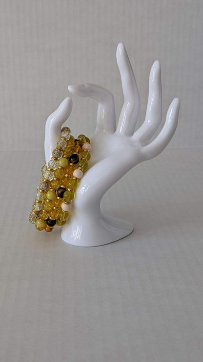 Calcite stone with Yellow Crystal, and Golden Steel