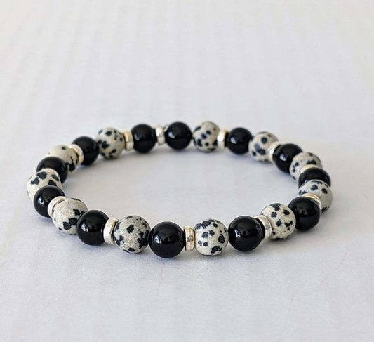 Dalmatian Jasper and Onyx with Steel